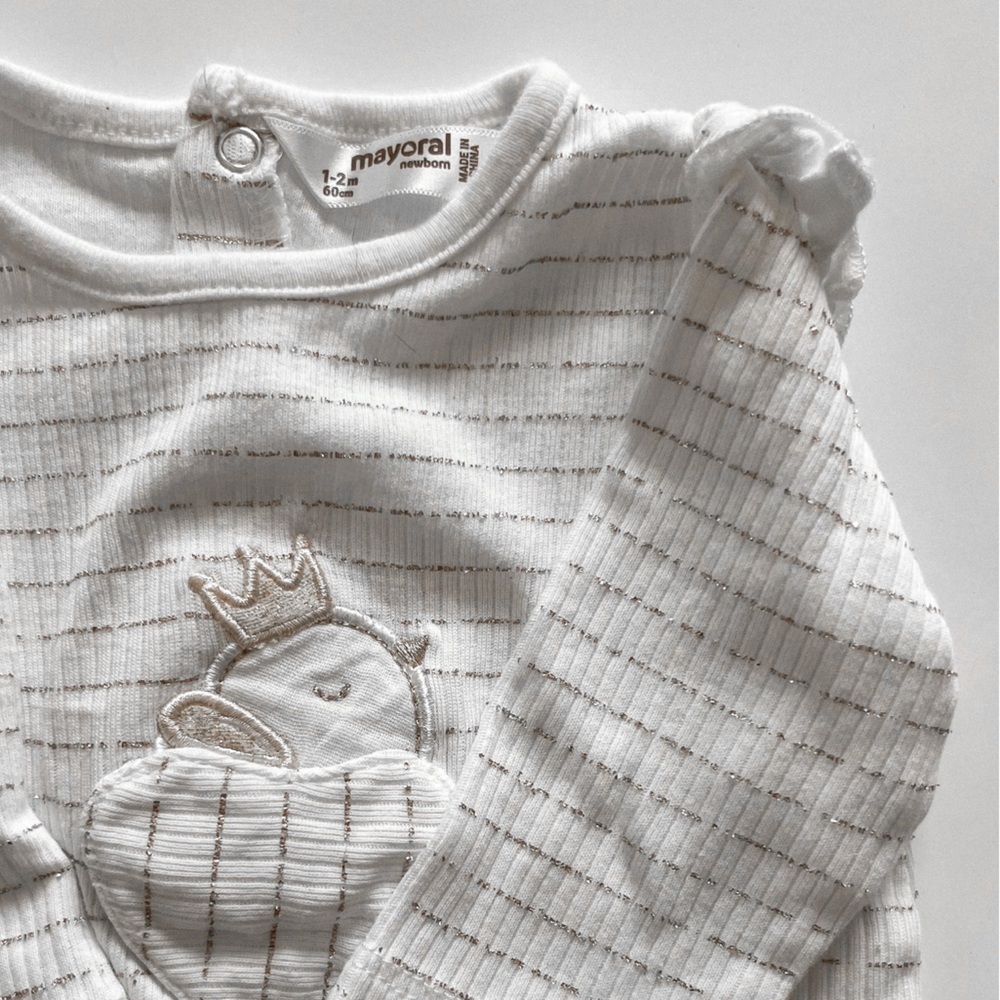 Mayoral Cream Striped Kids Pajama Set